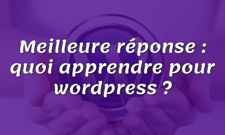 Meilleure réponse : quoi apprendre pour wordpress ?