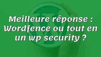 Meilleure réponse : Wordfence ou tout en un wp security ?