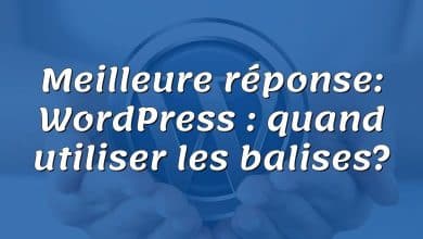 Meilleure réponse: WordPress : quand utiliser les balises?