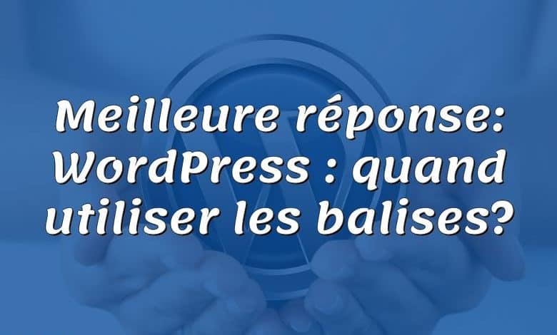 Meilleure réponse: WordPress : quand utiliser les balises?