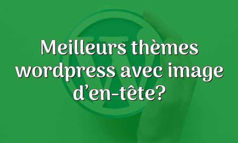 Meilleurs thèmes wordpress avec image d’en-tête?