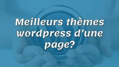 Meilleurs thèmes wordpress d’une page?