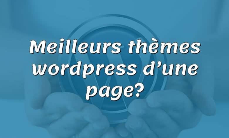 Meilleurs thèmes wordpress d’une page?