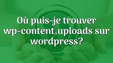 Où puis-je trouver wp-content,uploads sur wordpress?