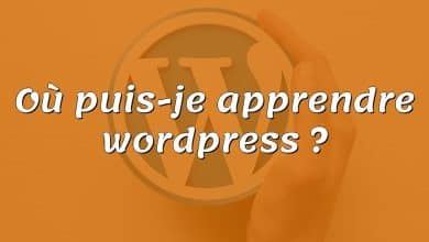 Où puis-je apprendre wordpress ?