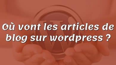 Où vont les articles de blog sur wordpress ?