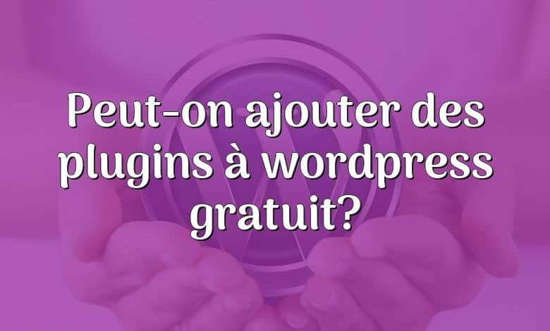 Peut-on ajouter des plugins à wordpress gratuit?