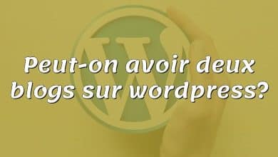 Peut-on avoir deux blogs sur wordpress?