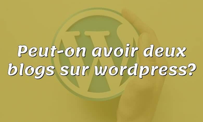 Peut-on avoir deux blogs sur wordpress?