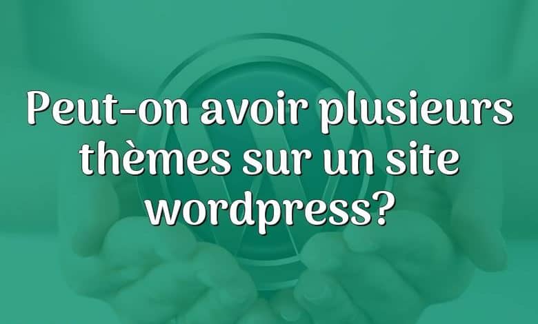 Peut-on avoir plusieurs thèmes sur un site wordpress?