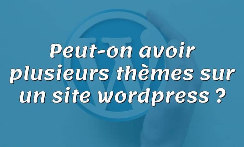 Peut-on avoir plusieurs thèmes sur un site wordpress ?