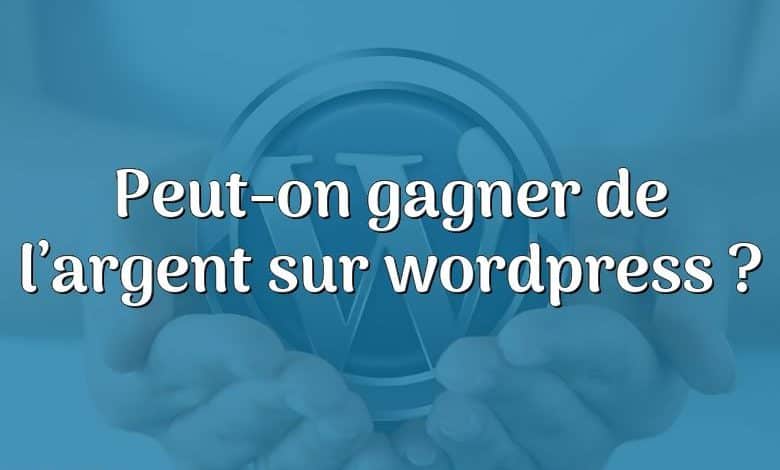 Peut-on gagner de l’argent sur wordpress ?