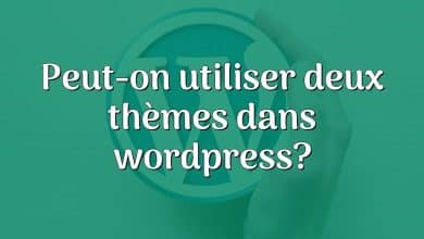 Peut-on utiliser deux thèmes dans wordpress?