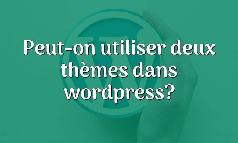 Peut-on utiliser deux thèmes dans wordpress?