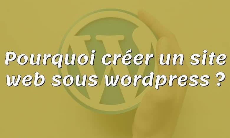 Pourquoi créer un site web sous wordpress ?