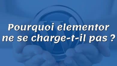 Pourquoi elementor ne se charge-t-il pas ?