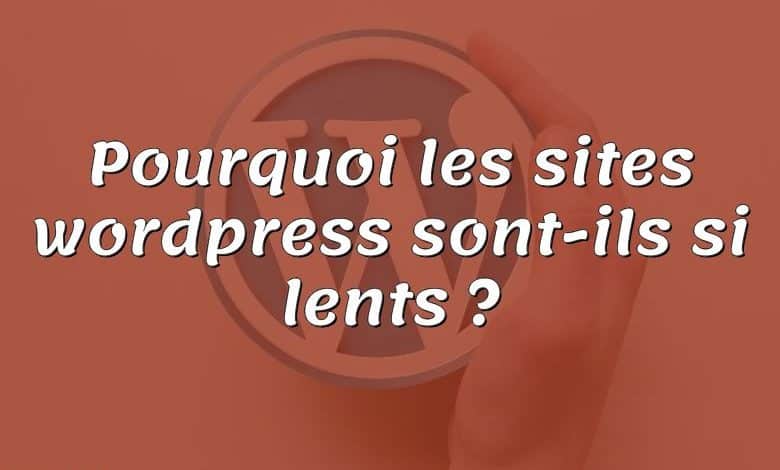 Pourquoi les sites wordpress sont-ils si lents ?