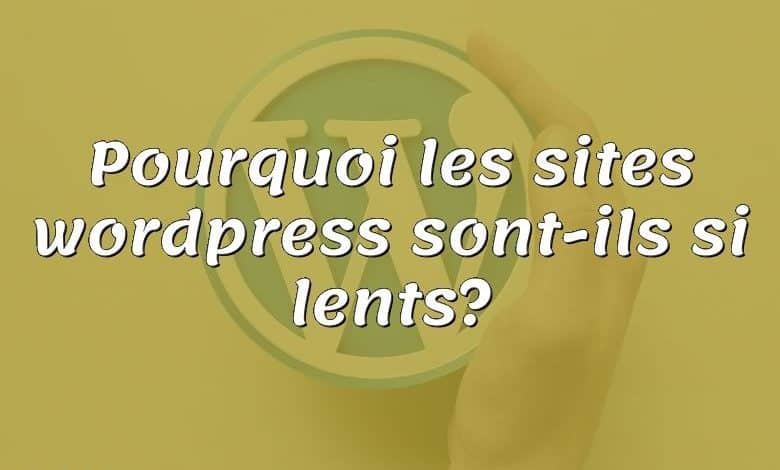 Pourquoi les sites wordpress sont-ils si lents?