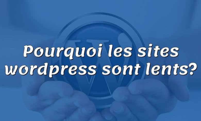 Pourquoi les sites wordpress sont lents?