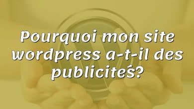 Pourquoi mon site wordpress a-t-il des publicités?