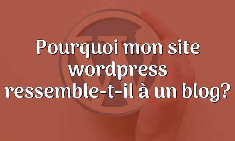 Pourquoi mon site wordpress ressemble-t-il à un blog?