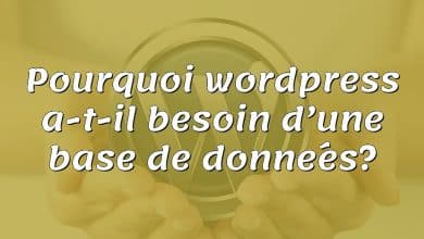 Pourquoi wordpress a-t-il besoin d’une base de données?