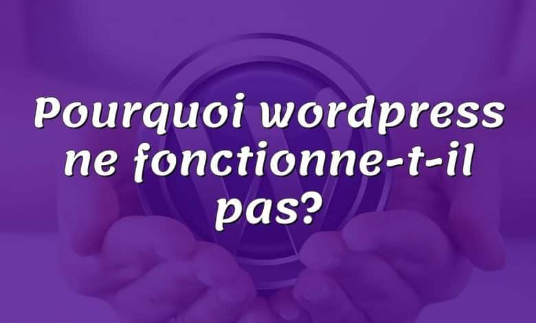 Pourquoi wordpress ne fonctionne-t-il pas?