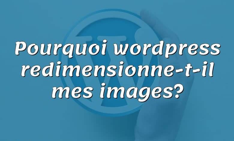 Pourquoi wordpress redimensionne-t-il mes images?