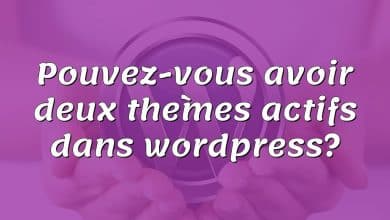 Pouvez-vous avoir deux thèmes actifs dans wordpress?