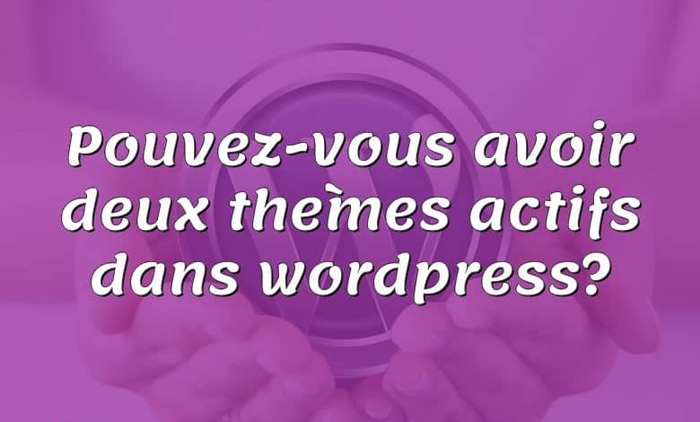 Pouvez-vous avoir deux thèmes actifs dans wordpress?