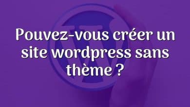 Pouvez-vous créer un site wordpress sans thème ?