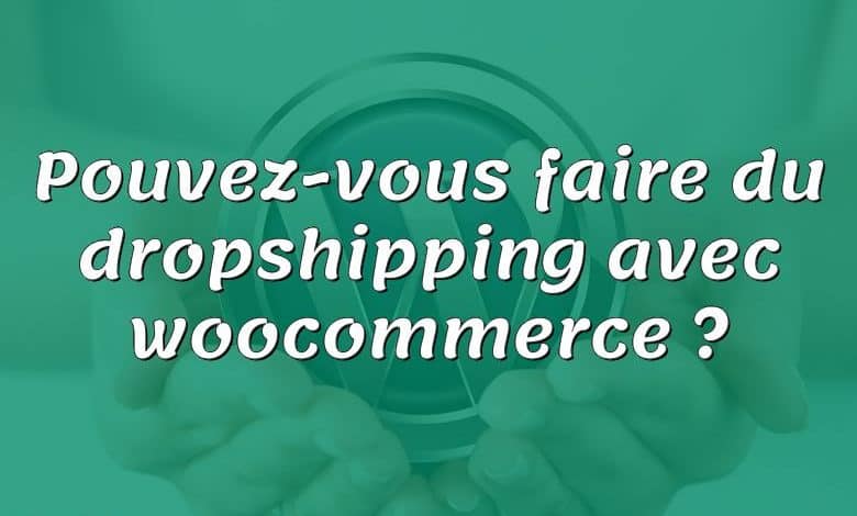 Pouvez-vous faire du dropshipping avec woocommerce ?