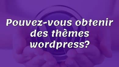 Pouvez-vous obtenir des thèmes wordpress?