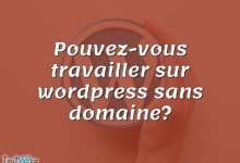 Pouvez-vous travailler sur wordpress sans domaine?