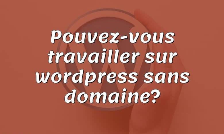 Pouvez-vous travailler sur wordpress sans domaine?