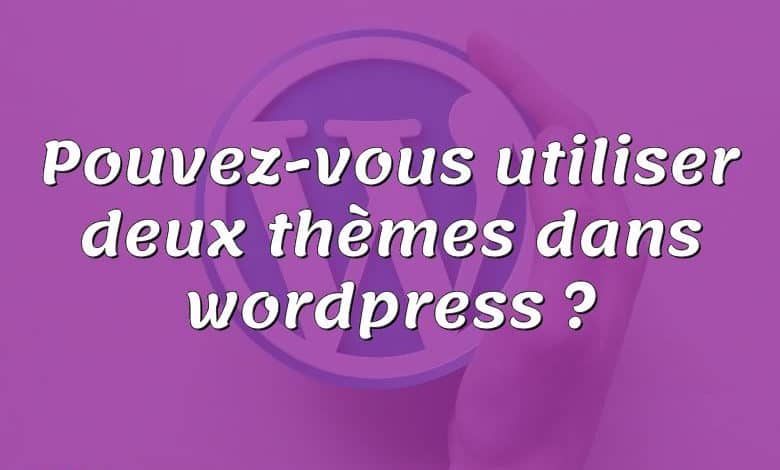 Pouvez-vous utiliser deux thèmes dans wordpress ?