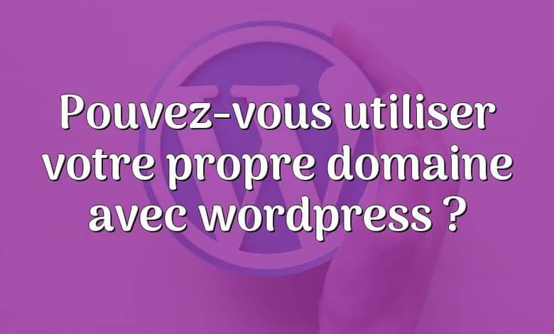 Pouvez-vous utiliser votre propre domaine avec wordpress ?