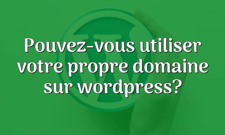 Pouvez-vous utiliser votre propre domaine sur wordpress?