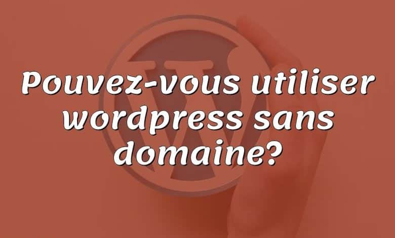 Pouvez-vous utiliser wordpress sans domaine?