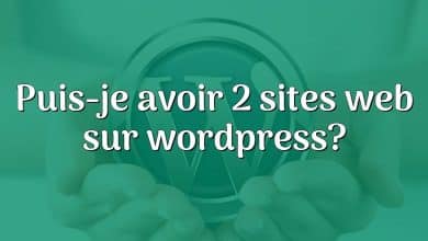 Puis-je avoir 2 sites web sur wordpress?