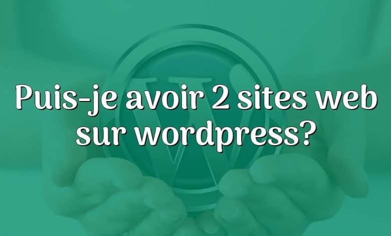 Puis-je avoir 2 sites web sur wordpress?