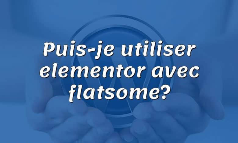 Puis-je utiliser elementor avec flatsome?