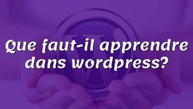 Que faut-il apprendre dans wordpress?