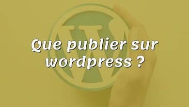 Que publier sur wordpress ?
