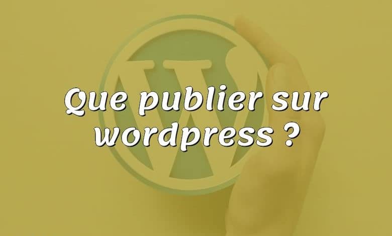 Que publier sur wordpress ?