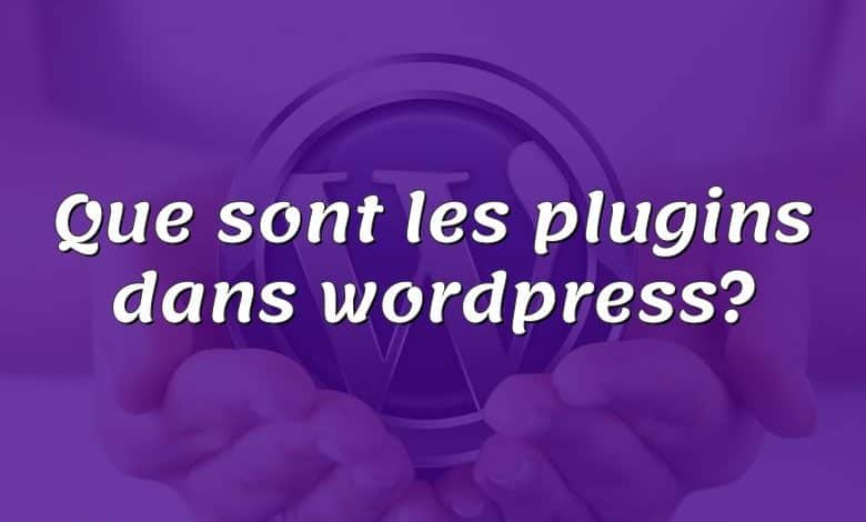 Que sont les plugins dans wordpress?