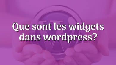 Que sont les widgets dans wordpress?