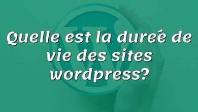 Quelle est la durée de vie des sites wordpress?