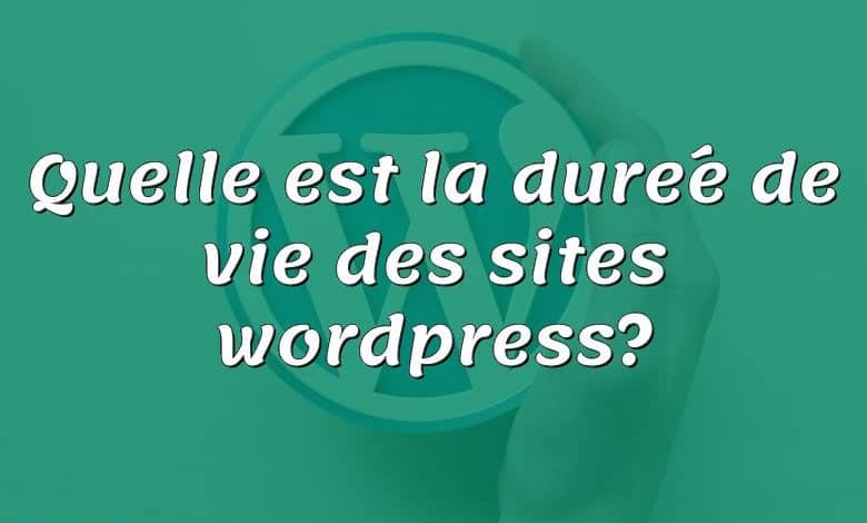 Quelle est la durée de vie des sites wordpress?