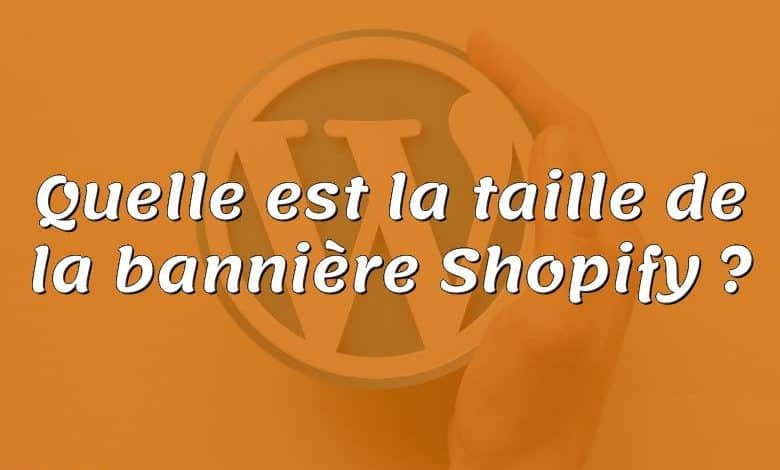 Quelle est la taille de la bannière Shopify ?